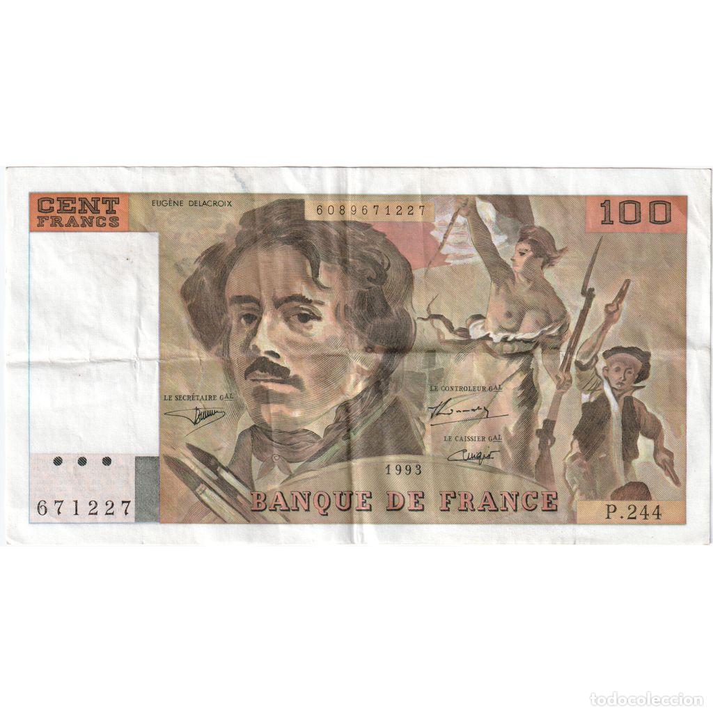 Billetes extranjeros: [#1515172] Francia, 100 Francs, Delacroix, Undated (1993), P244, RC
