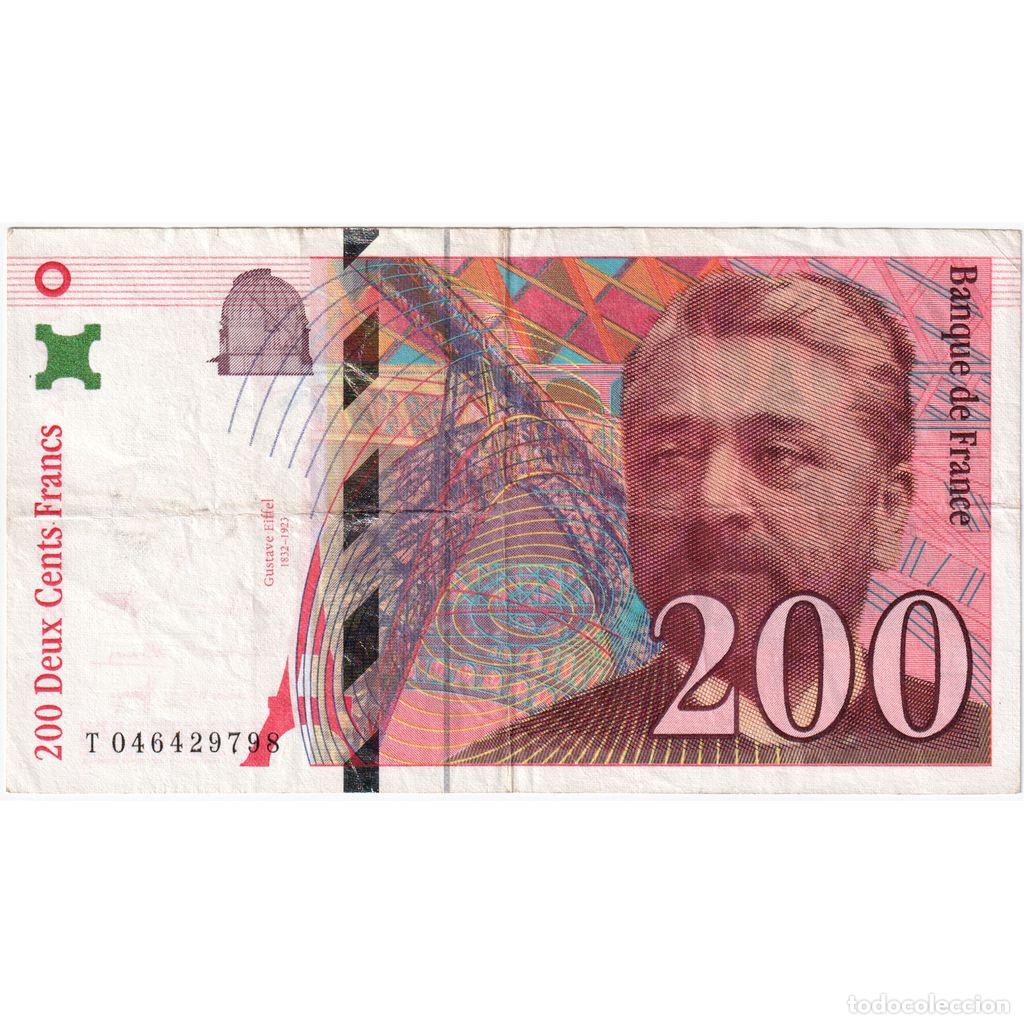 Billetes extranjeros: [#1515191] Francia, 200 Francs, Eiffel, T 046429798, BC+