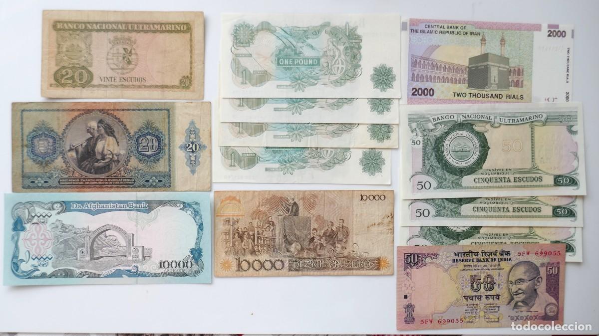 Billetes extranjeros: Lote de 13 billetes de: Timor, Inglaterra, Mozambique, Hungr&iacute;a, Brasil...