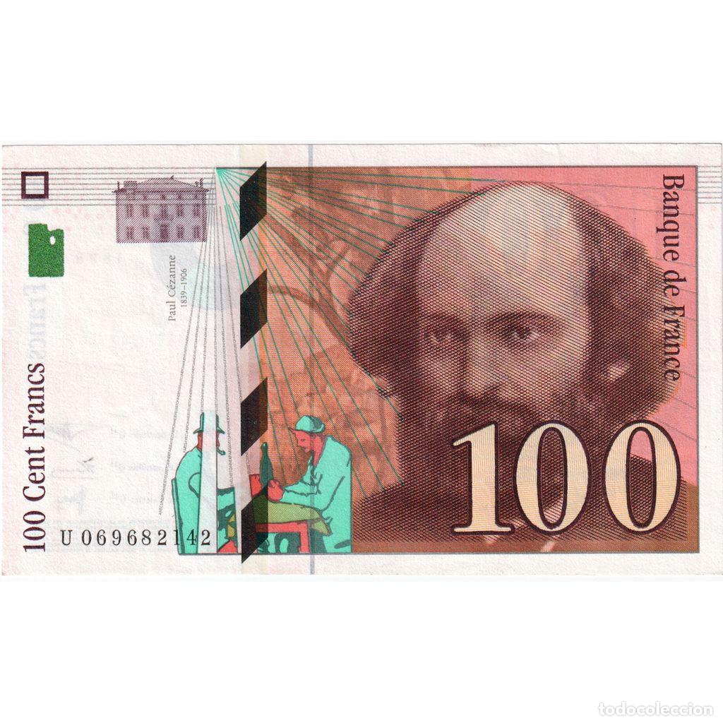 Billetes extranjeros: [#1515204] Francia, 100 Francs, C&eacute;zanne, U 069682142, BC
