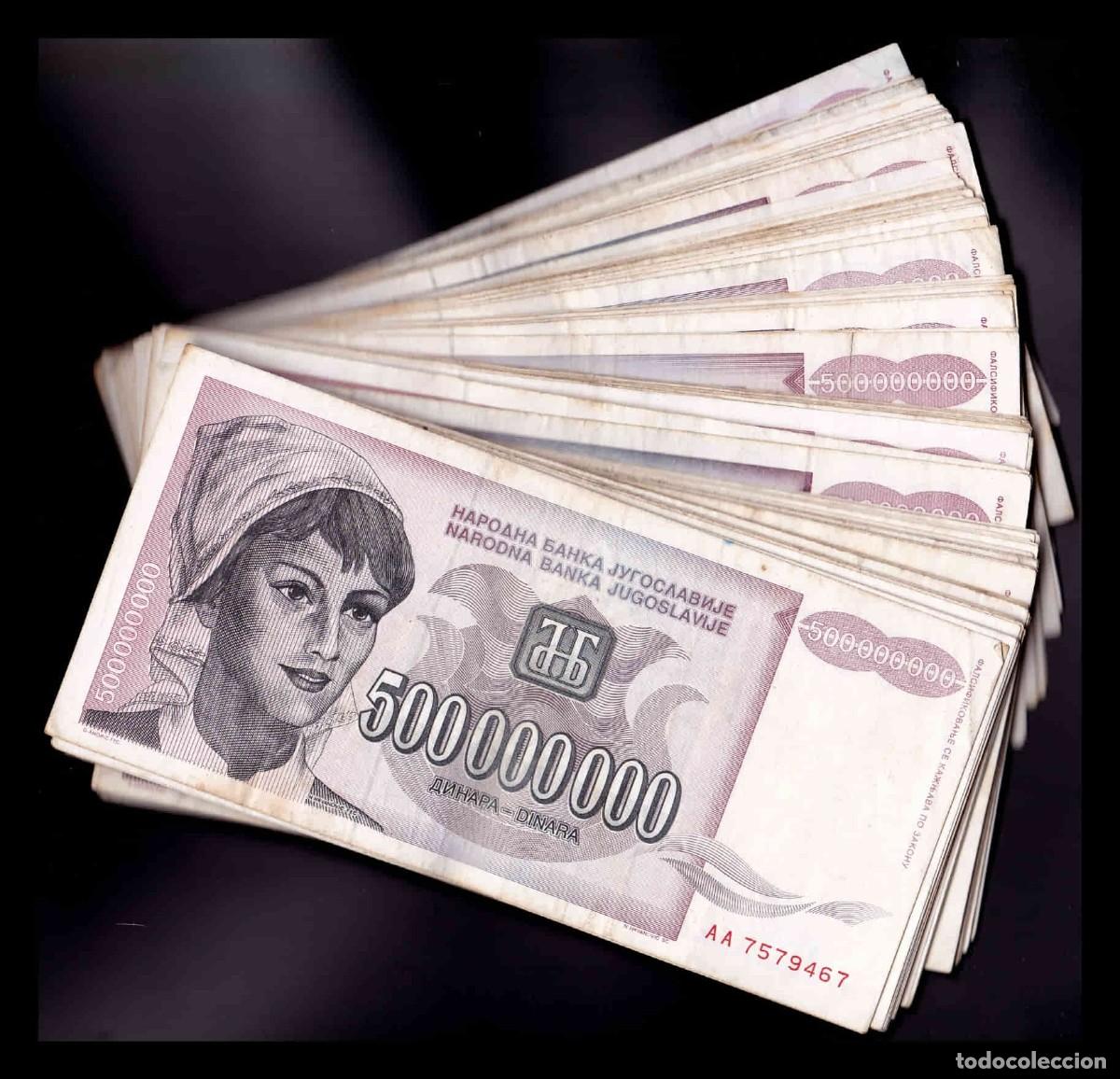 Billetes extranjeros: Yugoslavia 500000000 Dinara 1993 Pick 125 Mbc Vf
