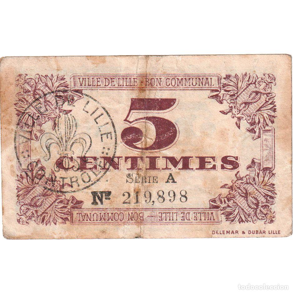 Billetes extranjeros: [#1515192] Francia, Lille, 5 Centimes, 1917-10-31, 219898, Bon Communal, BC, Pirot:59-1630