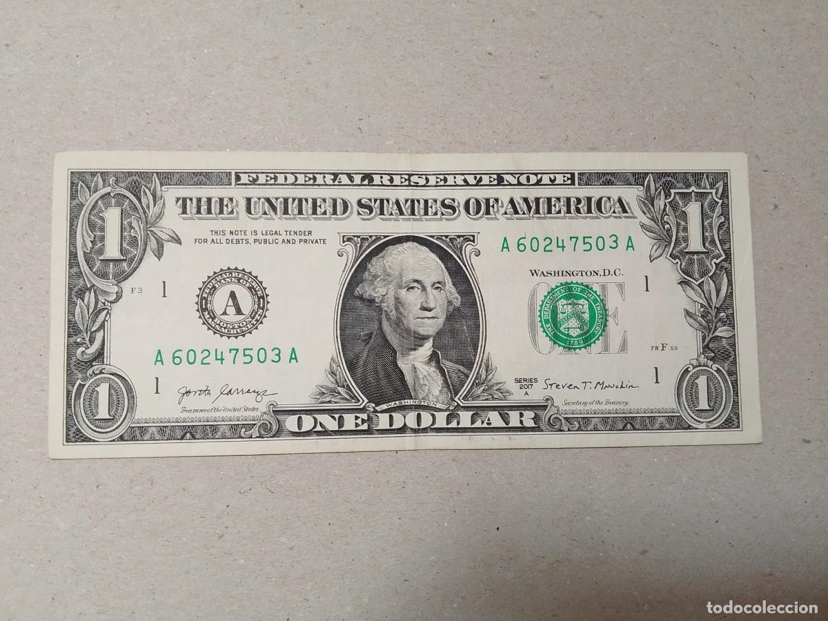 International Banknotes: Billete Estados Unidos, 1 d&oacute;lar, a&ntilde;o 2017, letra A