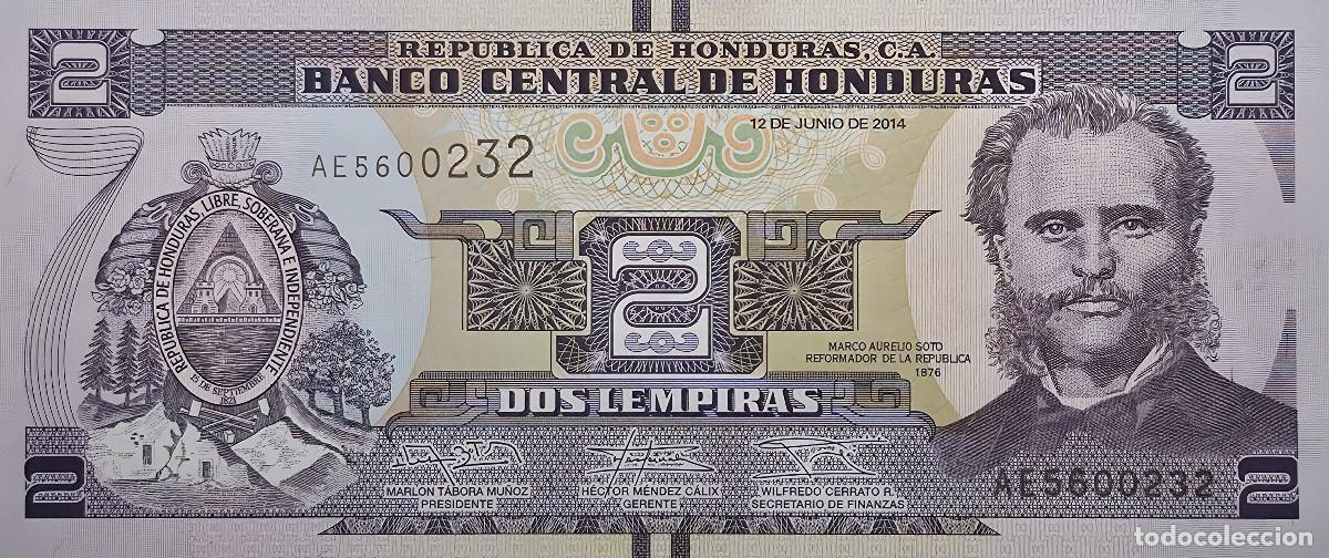 Billetes extranjeros: BILLETE HONDURAS 2 LEMPIRAS 2014 SIN CIRCULAR