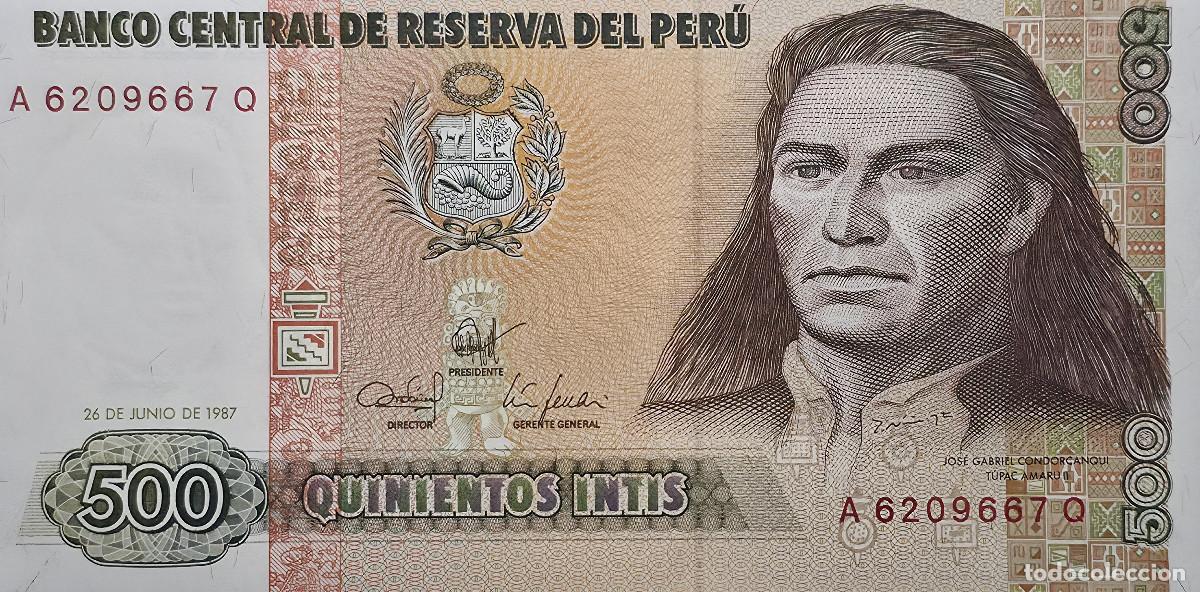 Billetes extranjeros: BILLETE PERU 500 INTIS 1987 SIN CIRCULAR