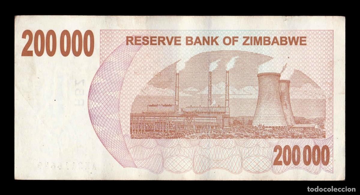 Billetes extranjeros: Zimbabwe 200000 D&oacute;lares 2007 Pick 49 Mbc Vf - Foto 2