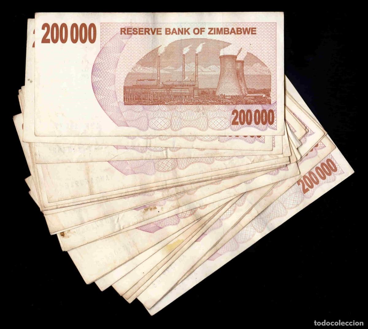 Billetes extranjeros: Zimbabwe 200000 D&oacute;lares 2007 Pick 49 Mbc Vf - Foto 4