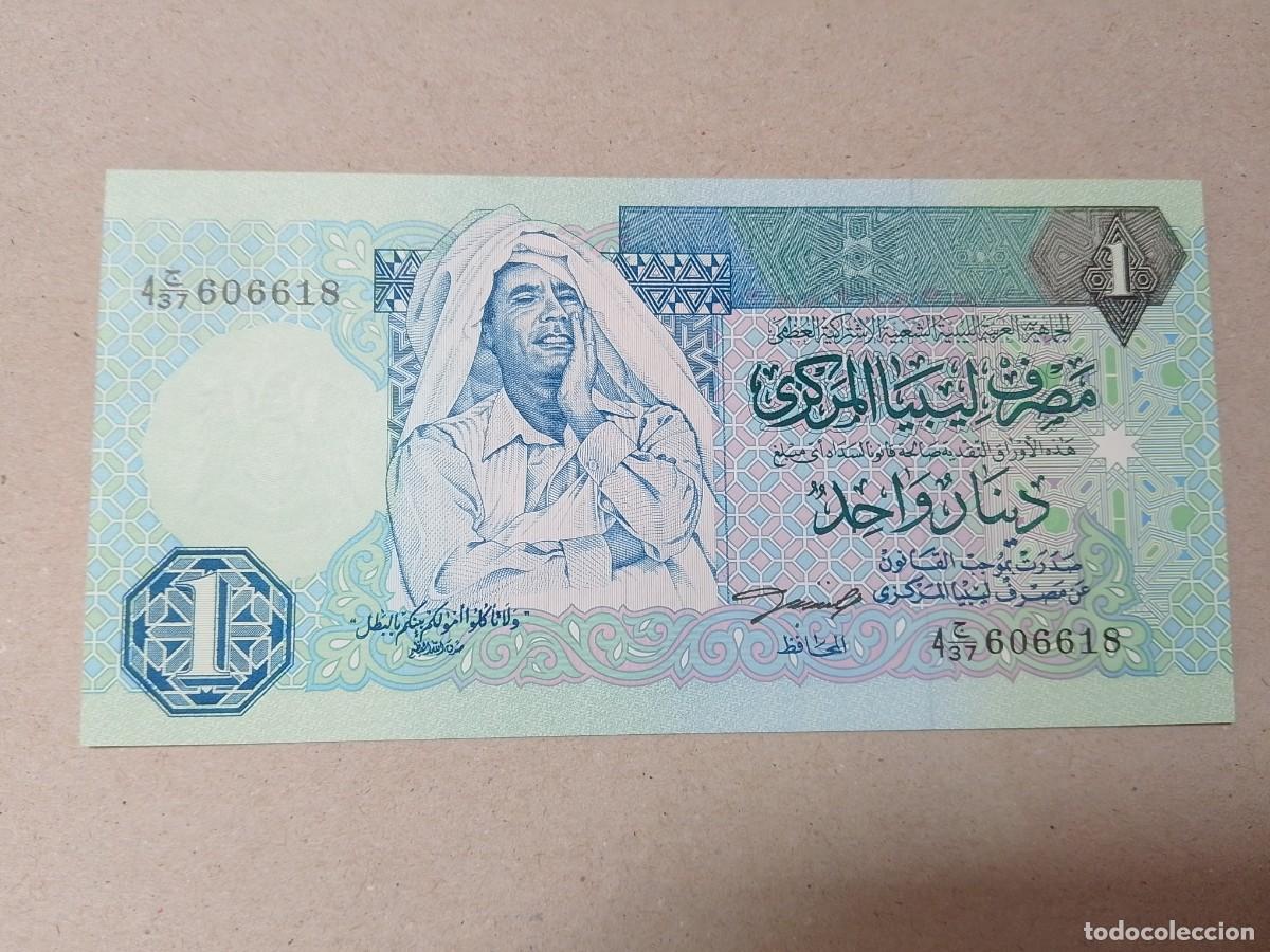 Billetes extranjeros: Billete Libia, 1 dinars, a&ntilde;o 1993, UNC - Foto 2