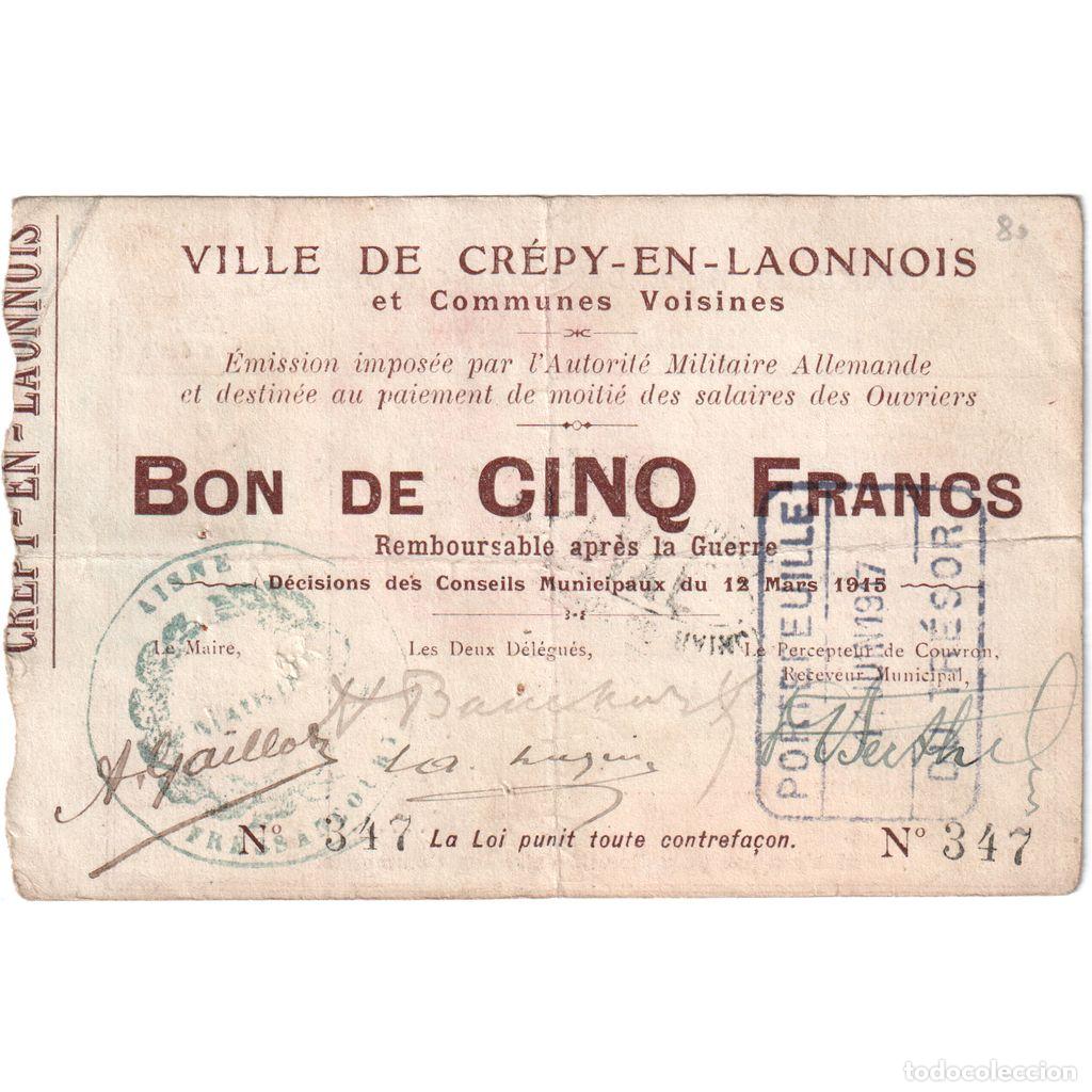 Billetes extranjeros: [#1515293] Francia, 1 Franc, 1915-03-12, 3620, RC+, Pirot:02-531