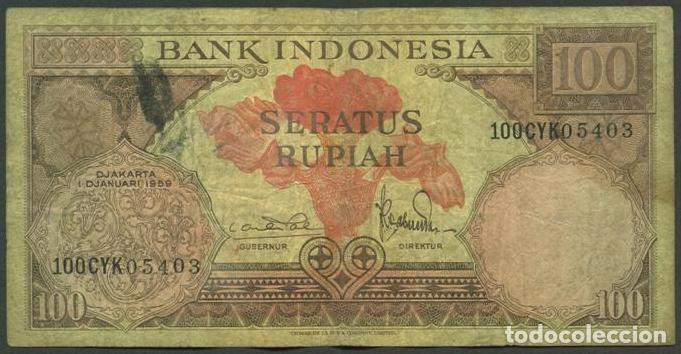 Billetes extranjeros: INDONESIA. 100 rupiah 1.1.1959. Pick 69.