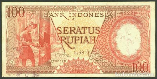 Billetes extranjeros: INDONESIA. 100 rupiah 1958. Pick 59.