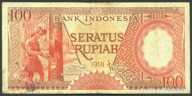 Billetes extranjeros: INDONESIA. 100 rupiah 1958. Pick 59.