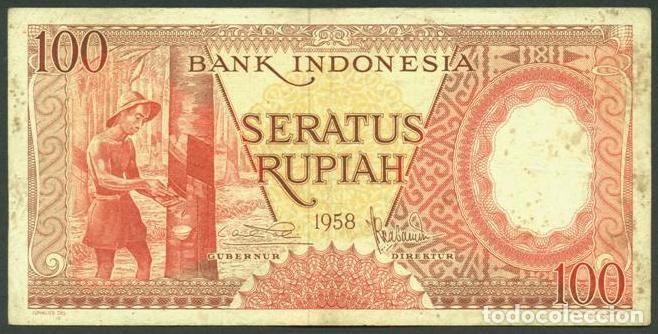 Billetes extranjeros: INDONESIA. 100 rupiah 1958. Pick 59.