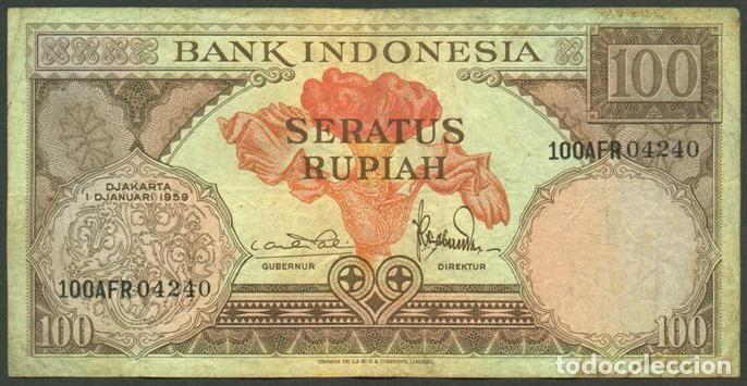 Billets internationaux: INDONESIA. 100 rupiah 1.1.1959. Pick 69.