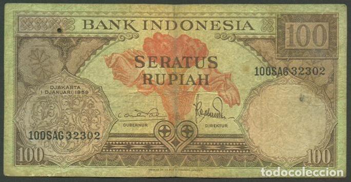 Billetes extranjeros: INDONESIA. 100 rupiah 1.1.1959. Pick 69.