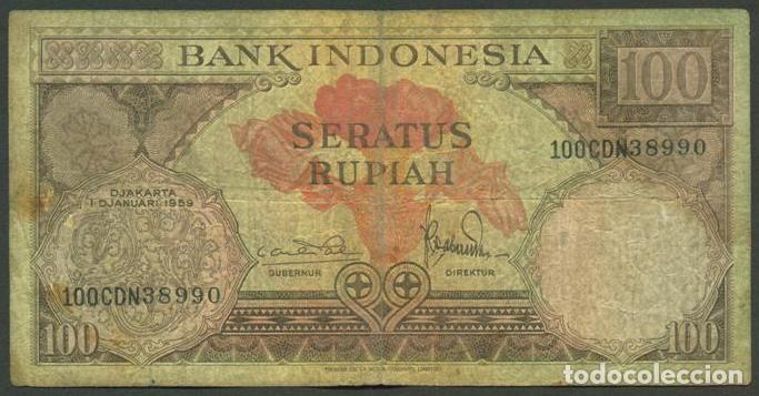 Billetes extranjeros: INDONESIA. 100 rupiah 1.1.1959. Pick 69.
