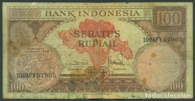 Billetes extranjeros: INDONESIA. 100 rupiah 1.1.1959. Pick 69.