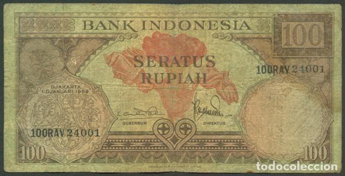 Billetes extranjeros: INDONESIA. 100 rupiah 1.1.1959. Pick 69.