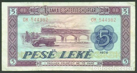 Billetes extranjeros: ALBANIA. 5 leke 1976. Pick 42.