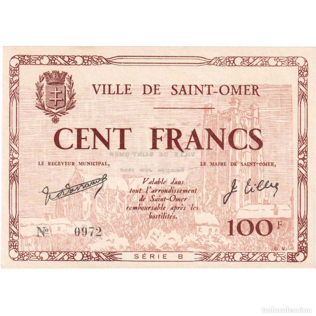 Billetes extranjeros: [#1515366] Francia, Saint-Omer, 100 Francs, 1940, SC
