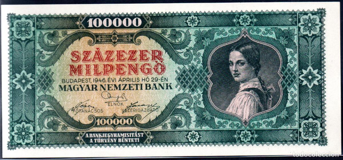 Billetes extranjeros: HUNGRIA - 100000 MILPENGO 1946 - Pick. 127 - S/C