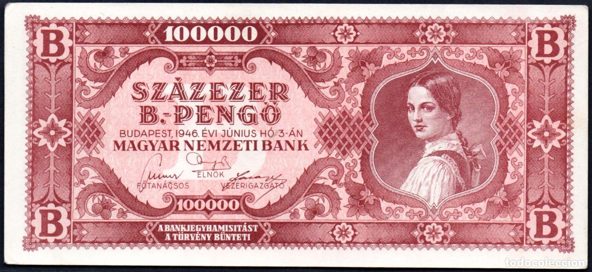 Billetes extranjeros: HUNGRIA - 100000 B-PENGO 1946 - Pick. 123 - S/C-