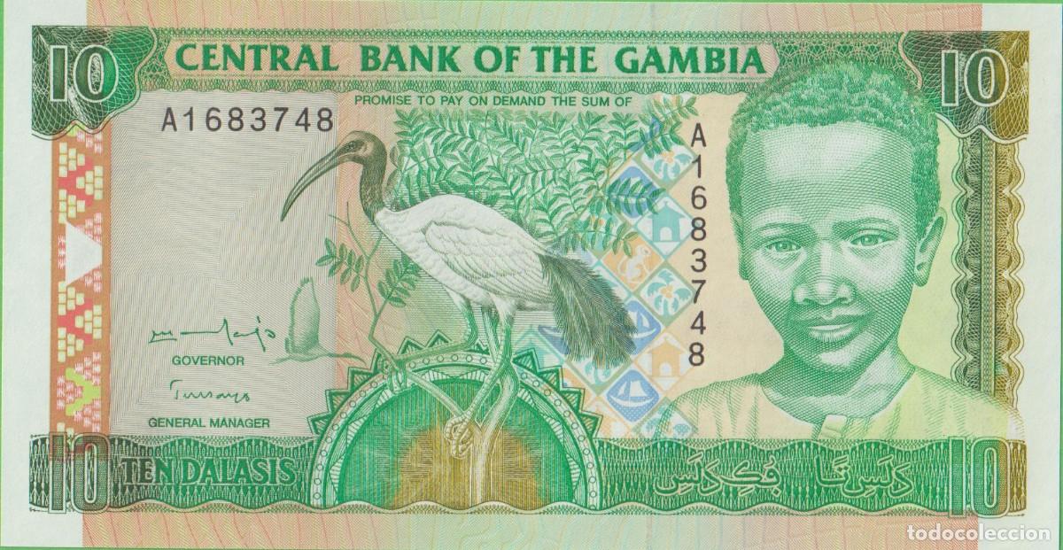 Billetes extranjeros: BILLETES GAMBIA - 10 DALASIS (1996) SERIE A1683749 - PICK-17 (SC)