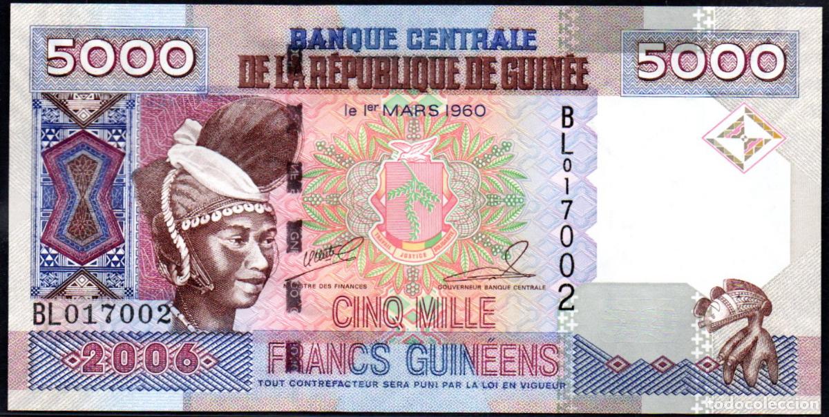 Billetes extranjeros: REPUBLICA DE GUINEA - 5000 FRANCOS GUINEANOS 2006 - Pick. 41 - S/C