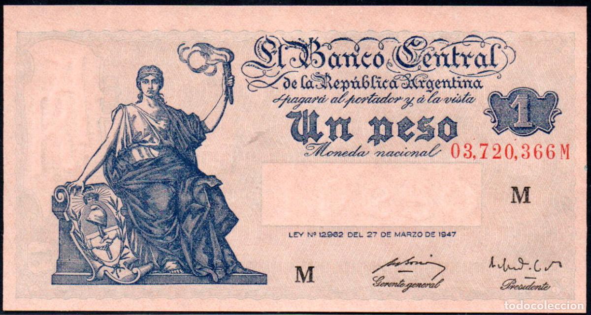 Billetes extranjeros: ARGENTINA - 1 PESO 1947 - S/C