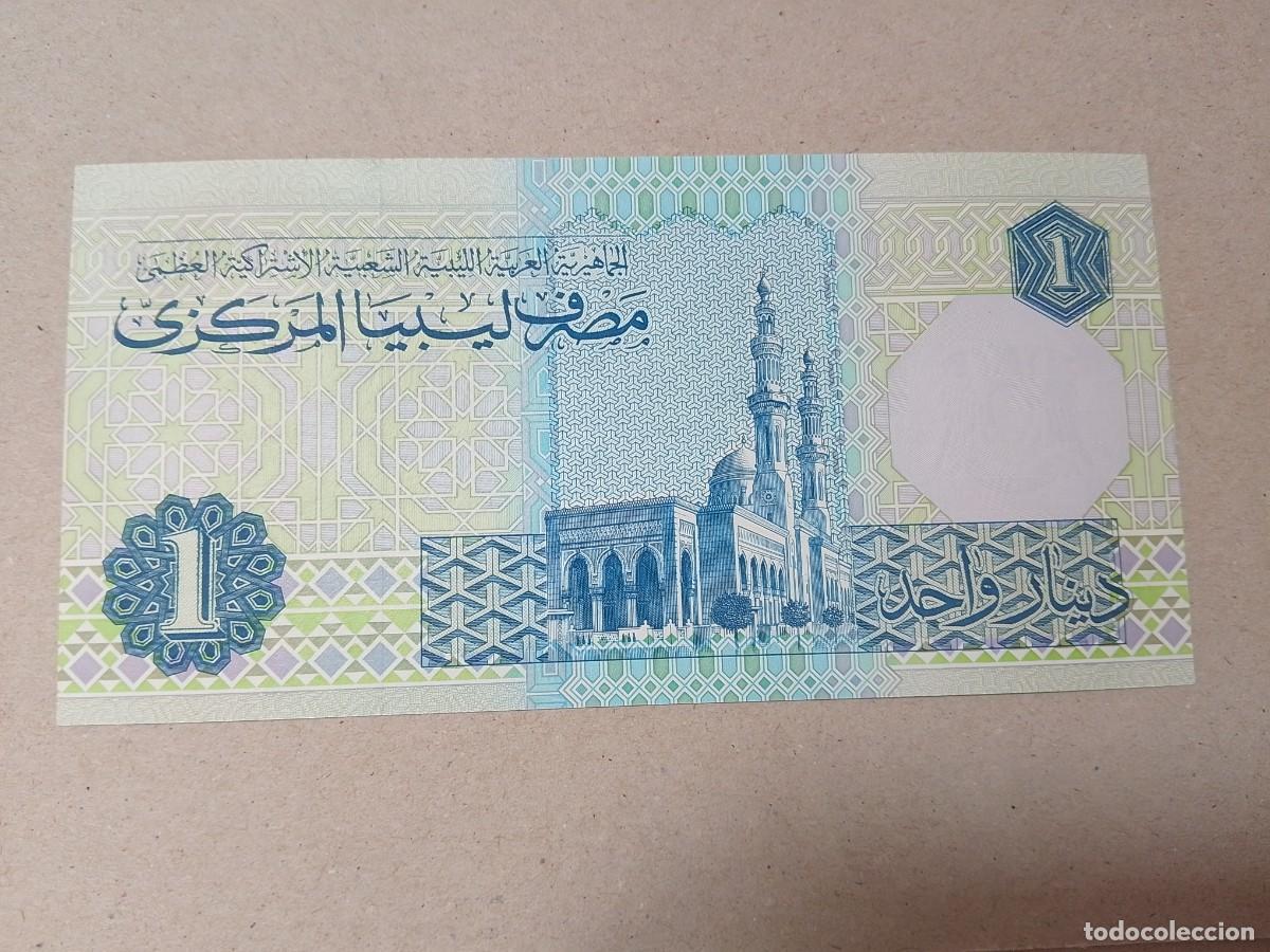Billetes extranjeros: Billete Libia, 1 dinars, a&ntilde;o 1993, UNC - Foto 2