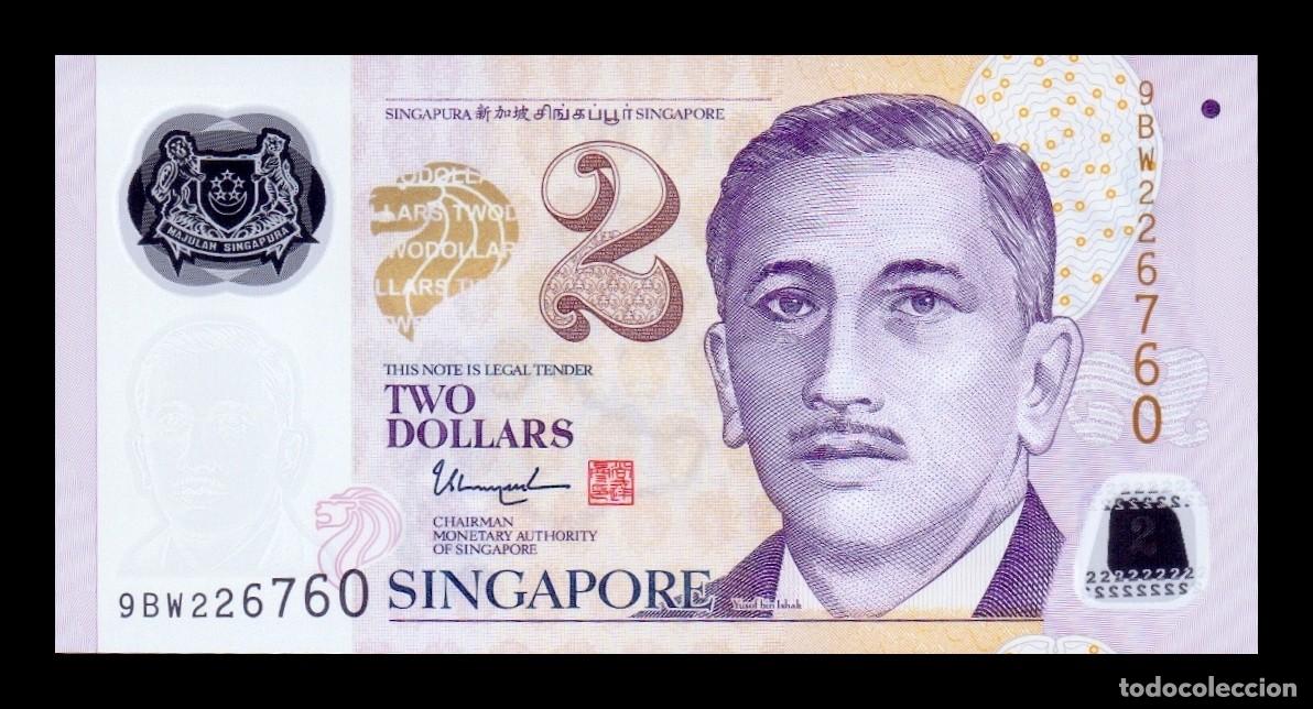 Billetes extranjeros: Singapur 2 Dollars Yusof bin Ishak 2006 - 2024 Pick 46q Pol&iacute;mero Sc Unc