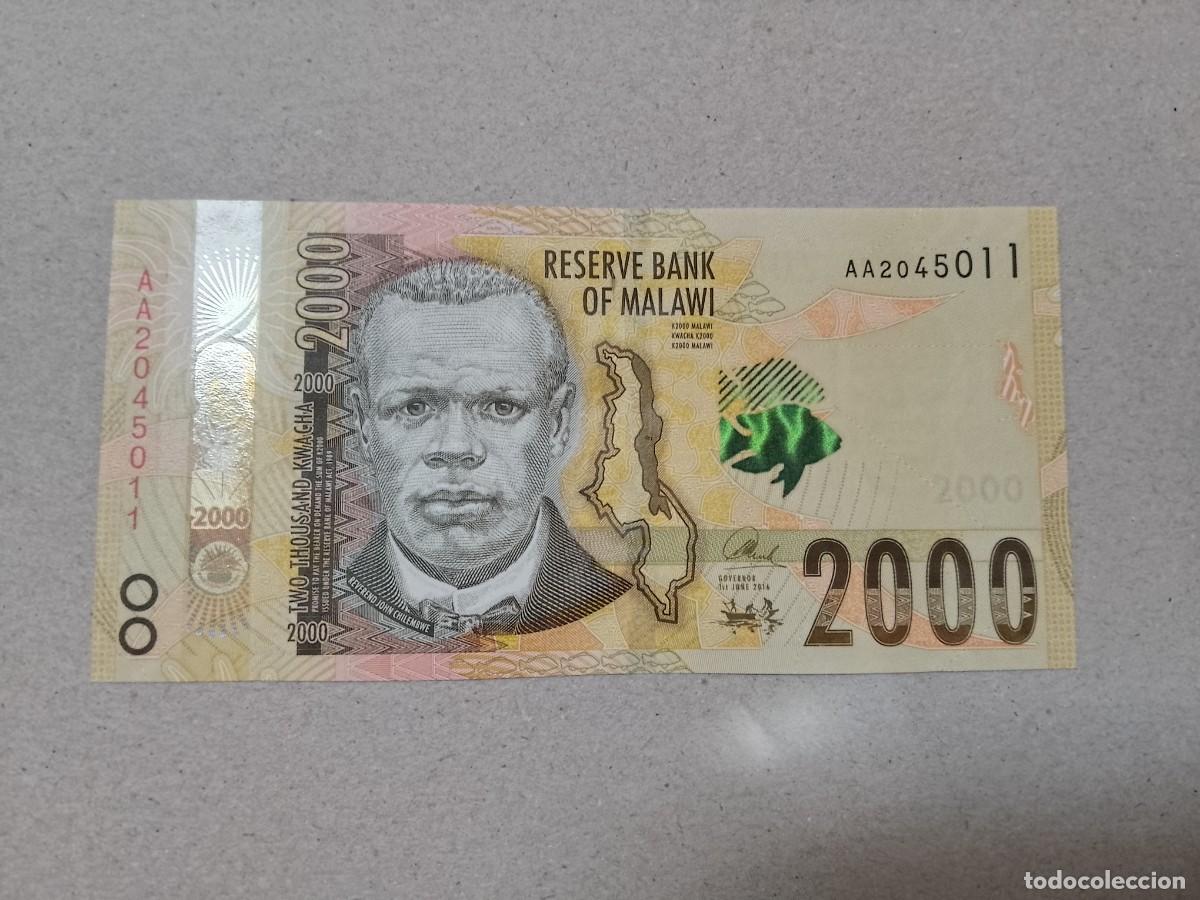 Billetes extranjeros: Billete Malawi, 2000 Kwacha, serie AA, a&ntilde;o 2016, UNC