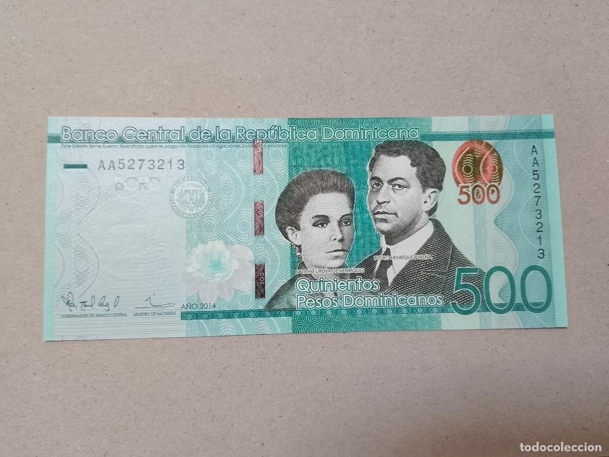 Billetes extranjeros: Billete Republica Dominicana 500 pesos, serie AA, a&ntilde;o 2014, UNC