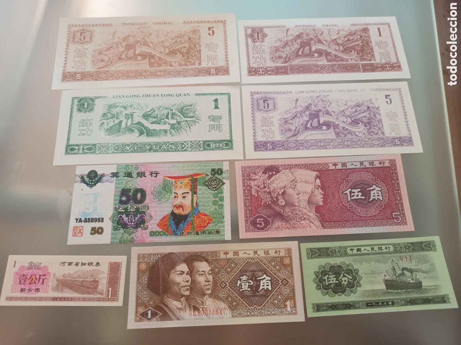 Billetes extranjeros: LOTE DE 9 BILLETES CHINOS SIN CIRCULAR