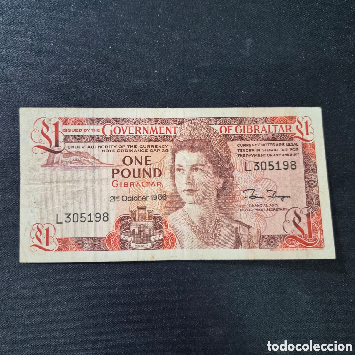 Billetes extranjeros: Billete de 1 Libra Inglaterra Gibraltar