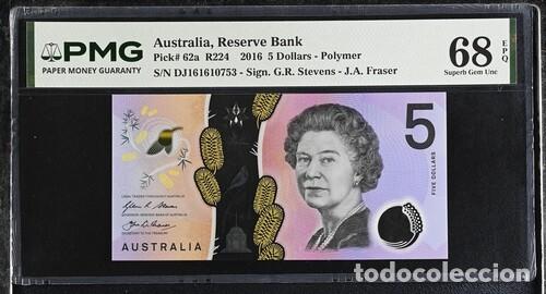 Billetes extranjeros: AUSTRALIA * BILLETE 5 DOLLARS 2016 * PMG-68 EPQ (IC-1839)