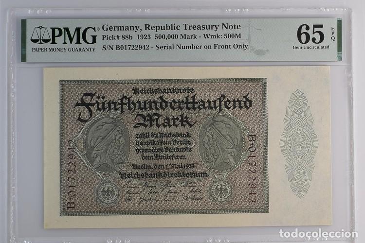 Billetes extranjeros: ALEMANIA * BILLETE 500.000 MARK 1923 * PMG-65 EPQ (IC-1814)