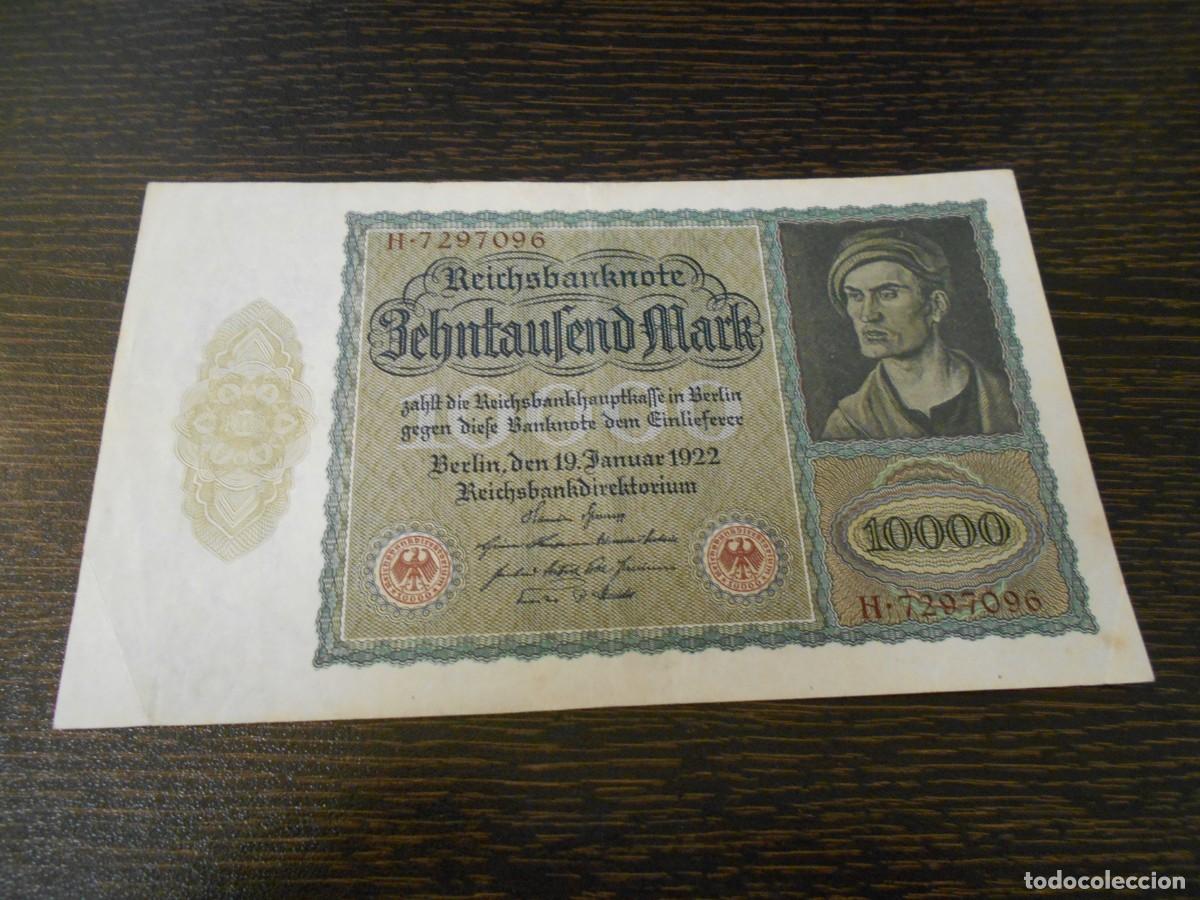 Billetes extranjeros: ALEMANIA-BILLETE ANTIGUO Y GRANDE-PICK 71-10.000 MARCOS-1922-MBC