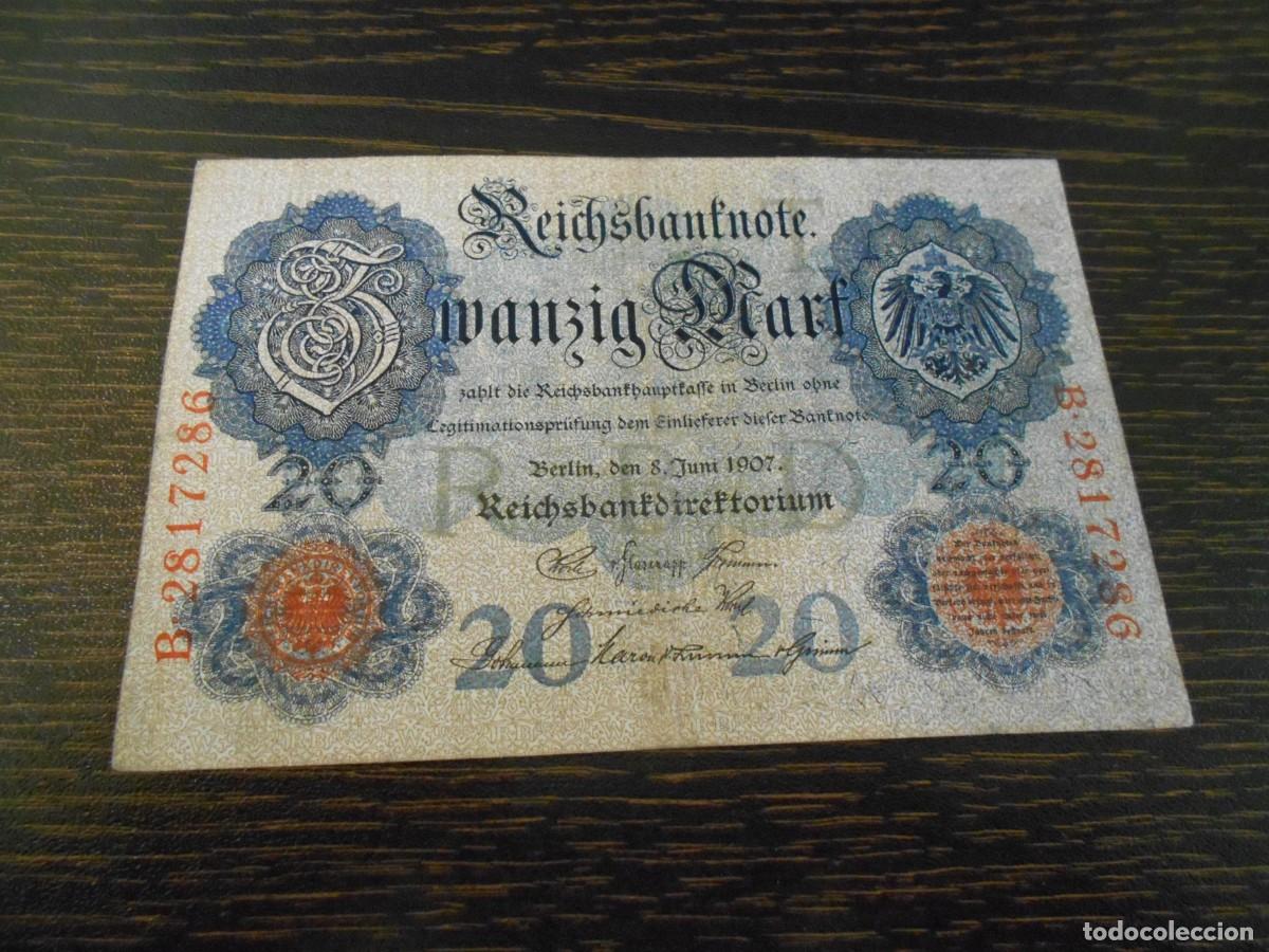 Banconote internazionali: ALEMANIA-BILLETE-PICK 28-20 MARCOS-1907-MBC