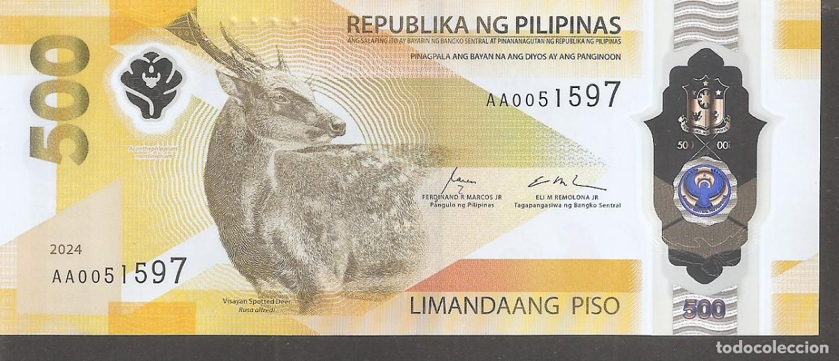 Billetes extranjeros: Billete FILIPINAS 500 Piso 2024 (2025) SC Polimero
