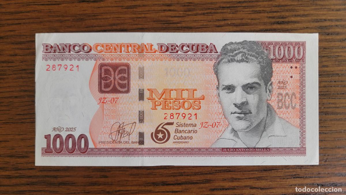 Billetes extranjeros: Billete Reposici&oacute;n Conmemoratico 1000 pesos Cuba 2025