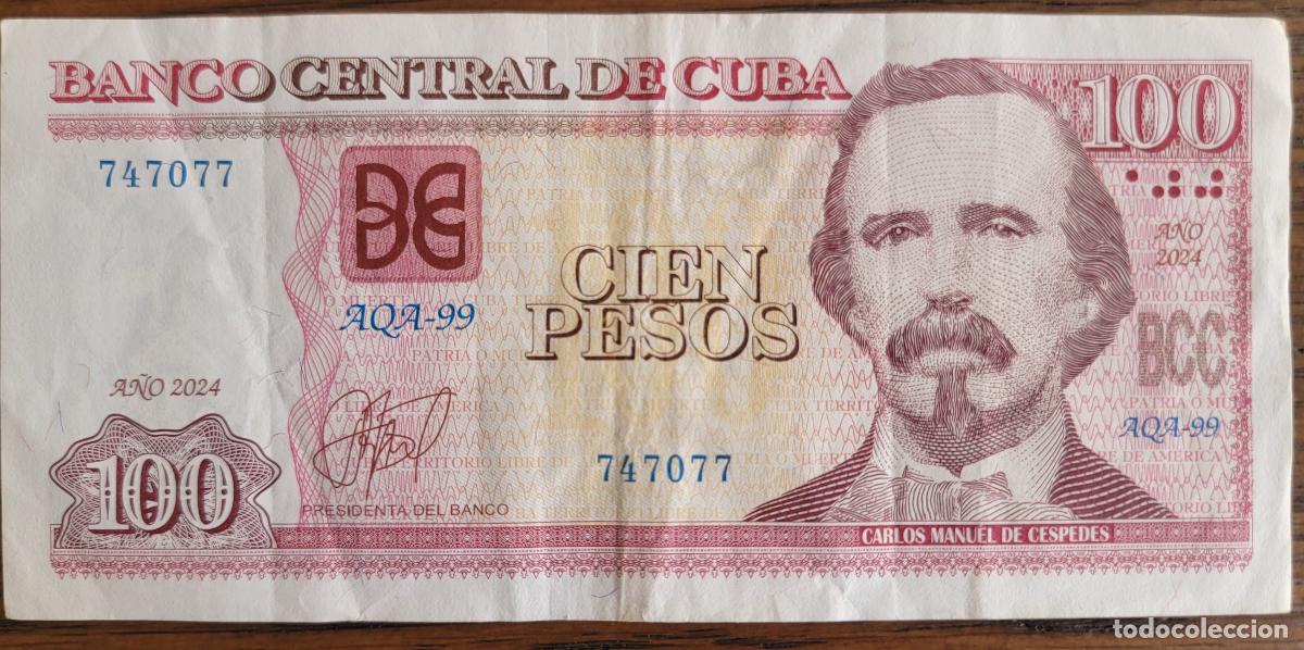 Billetes extranjeros: Billete reposici&oacute;n 100 pesos Cuba 2024