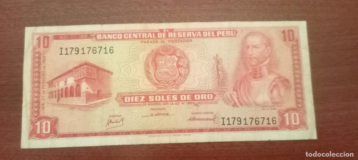 Billetes extranjeros: PREU 10 SOLES 1968 P93 VF #110