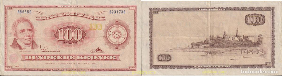Billetes extranjeros: 1211 DINAMARCA 1965 DENMARK 100 KRONER 1965 DINAMARCA