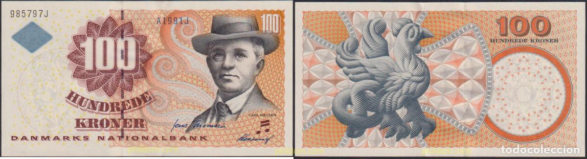Billetes extranjeros: 1217 DINAMARCA 1999 1999 DENMARK NATIONALBANK 100 KRONER CARL NIELSEN