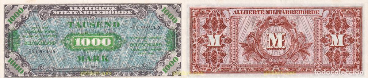 Billetes extranjeros: 1518 ALEMANIA 1944 GERMANY ALLIED MILITARY CURRENCY 1000 MARK 1944 PICK 198B