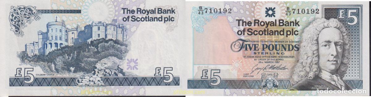 Billetes extranjeros: 1650 GRAN BRETA&Ntilde;A. Escocia 1997 SCOTLAND 5 POUNDS 1997