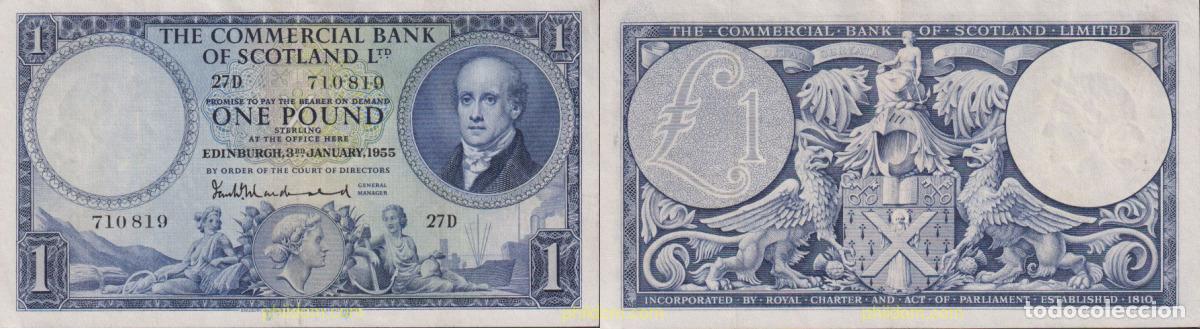 Billetes extranjeros: 1675 GRAN BRETA&Ntilde;A. Escocia 1955 SCOTLAND 1 POUND 1955