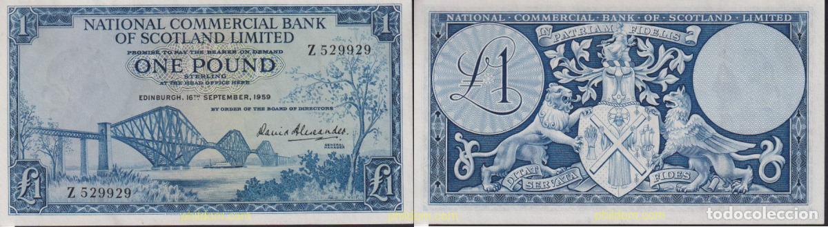 Billetes extranjeros: 1676 GRAN BRETA&Ntilde;A. Escocia 1959 SCOTLAND 1 POUND 1959