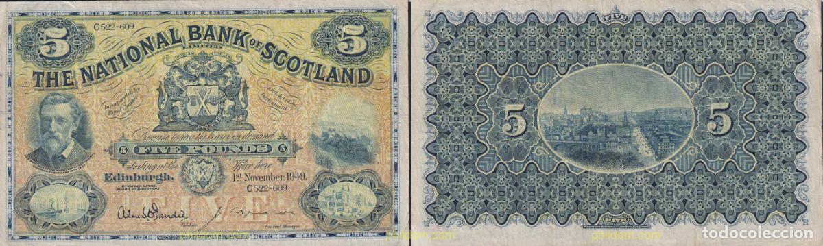 Billetes extranjeros: 1672 GRAN BRETA&Ntilde;A. Escocia 1949 SCOTLAND 5 POUNDS 1949